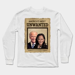 Biden Harris UNWANTED Poster Illustration Long Sleeve T-Shirt